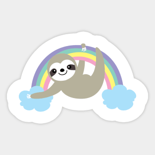 A Cute Sloth with the rainbow Sticker
